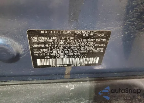 2009 Subaru Forester 2.5X Limited z USA, uszkodzony, nr VIN JF2SH64659H762937